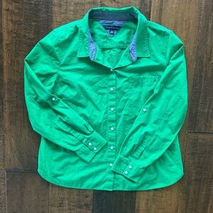 Bright green Tommy Hillfiger preppy button up shirt sz XL